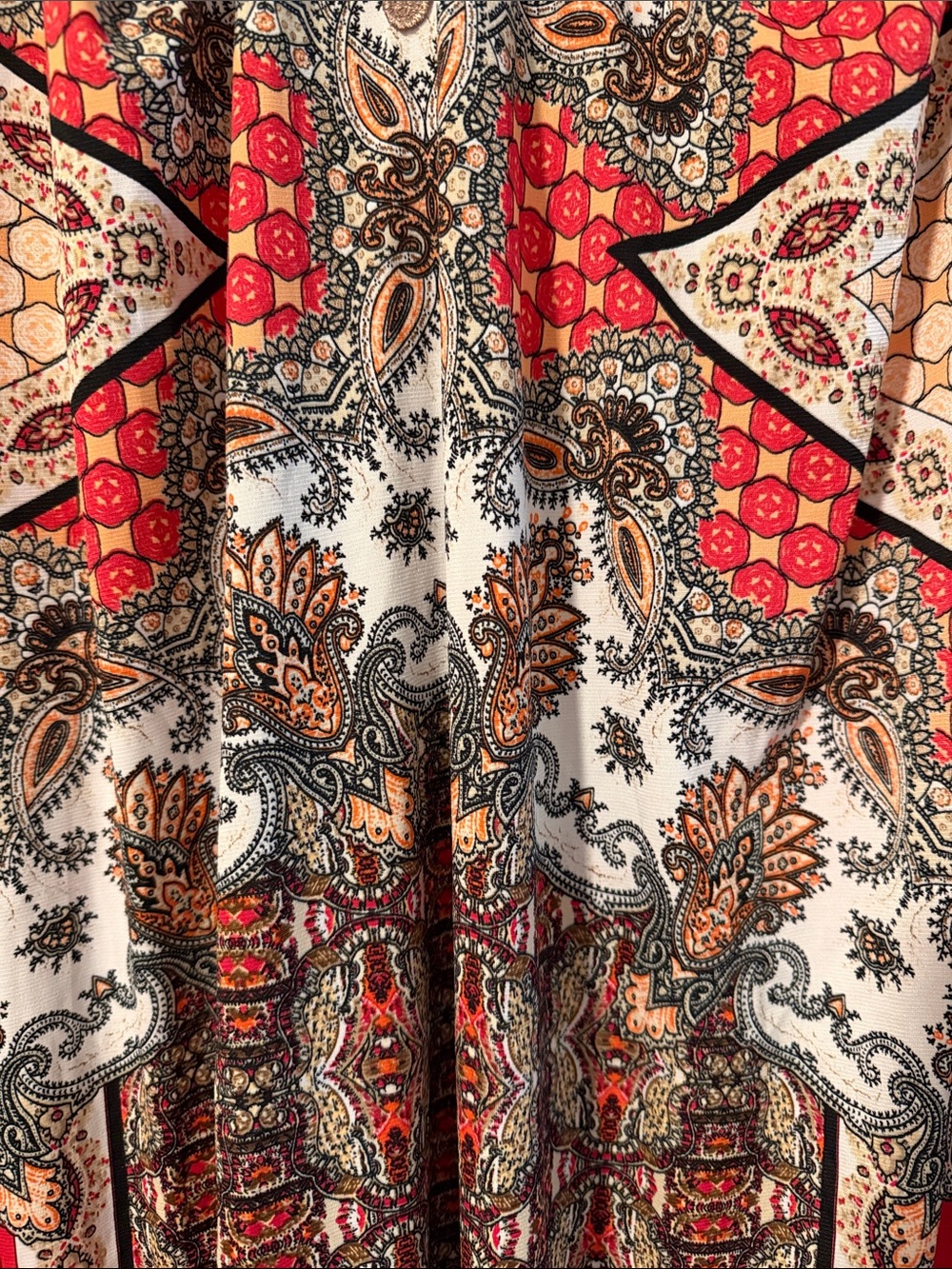 ONE WORLD Red Multi-Pattern Sleeveless Maxi Dress plus size 1x - Picture 3 of 5